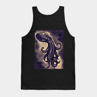 Blue Striped Octopus Tank Top